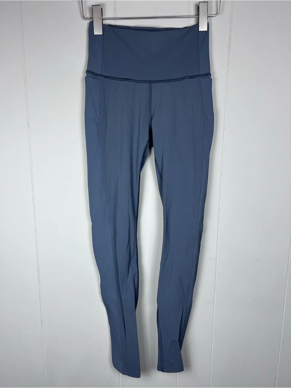 Lululemon Wunder Under High Rise Tight Ribbed 28” Inseam Steam Blue Size 4